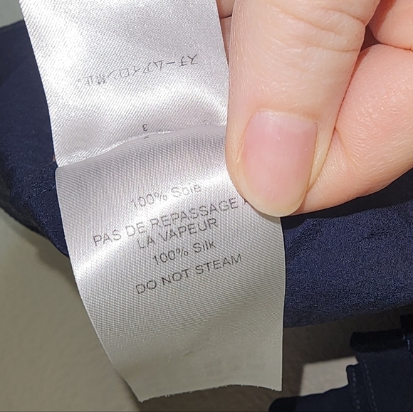 Chloe Ink Navy Ruffle Blouse 38 - Picture 6 of 6